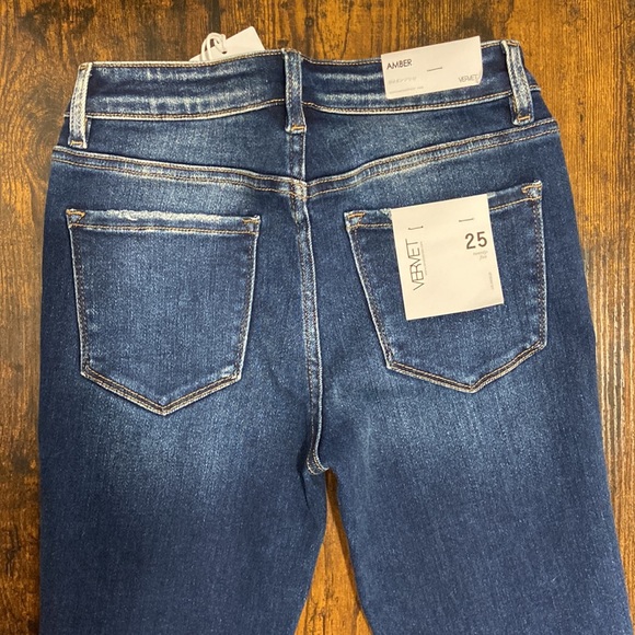 VERVET Dark navy mid rise skinny jeans - Picture 3 of 4